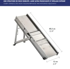 Mandoline coupe légumes professionnel 38 lames (3 et 10 mm) Tellier (Bron Coucke)