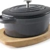 Mini-cocotte ovale fonte grise 13 x 10 cm Lacor