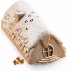 Moule à bûche silicone Chalet d'hiver 23 x 10,5 cm Silikomart