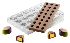 Moule chocolat avec insert 24 ovales 3,3 x 2,3 cm Silikomart