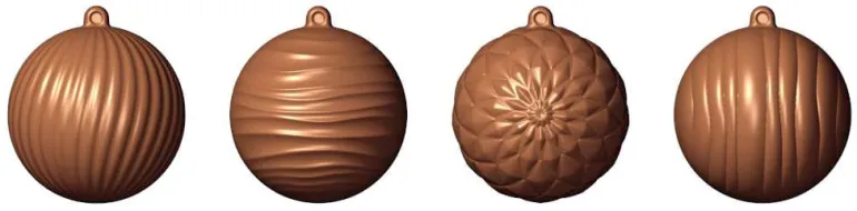Moule chocolat 4 boules de Noël