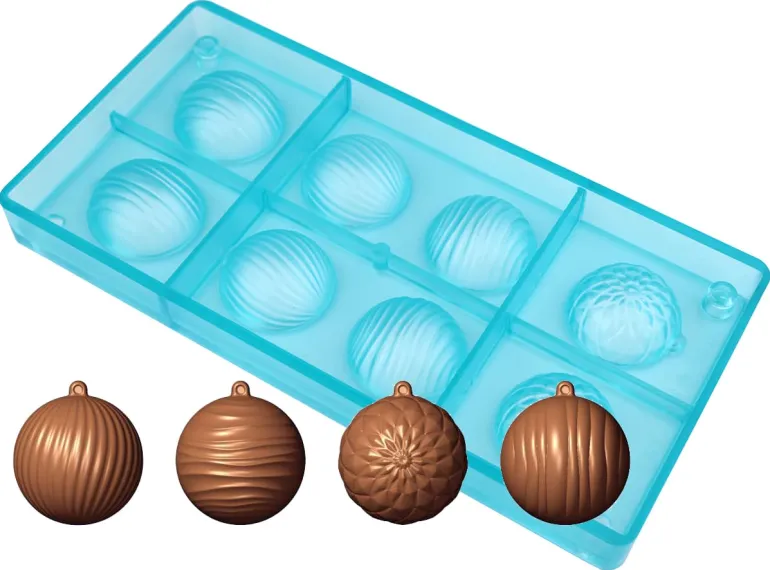 Moule chocolat 4 boules de Noël