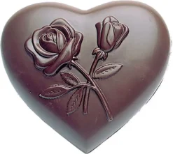 Moule chocolat coeur décoré fleurs