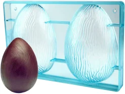 Moule chocolat 2 demi-coquilles striées