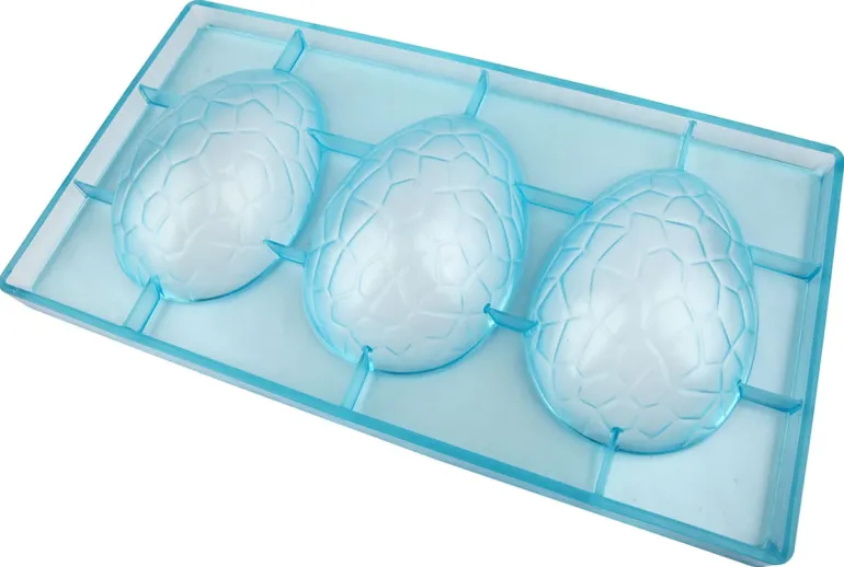 Moule chocolat demi-oeuf craquelé 3 empreintes