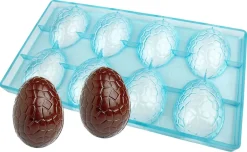 Moule chocolat demi-oeuf craquelé 8 empreintes