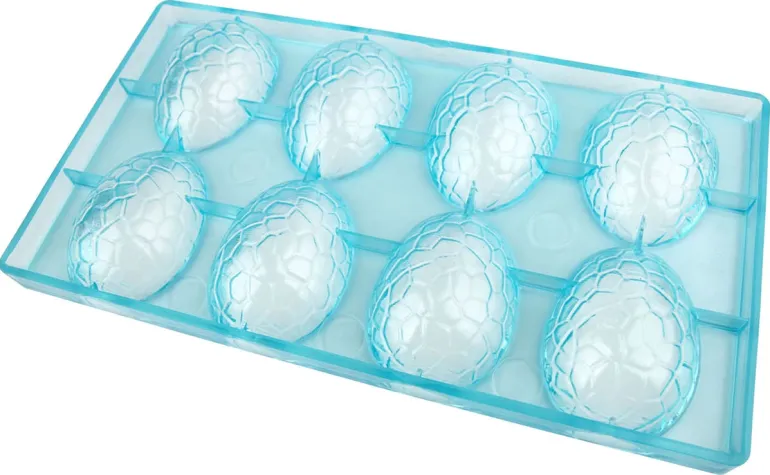 Moule chocolat demi-oeuf craquelé 8 empreintes