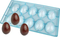 Moule chocolat demi-oeuf craquelé 10 empreintes