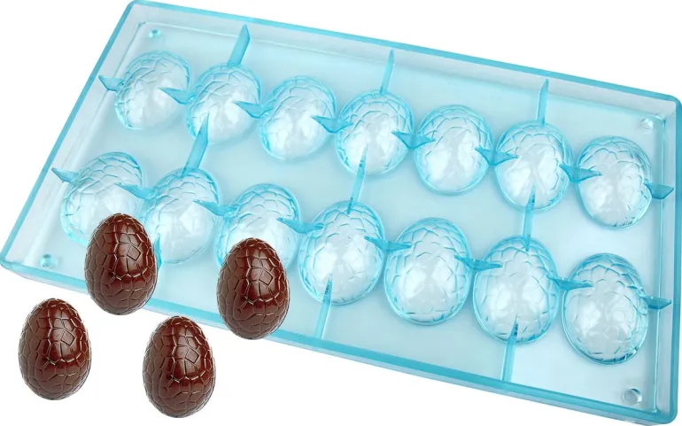 Moule chocolat demi-oeuf craquelé 14 empreintes