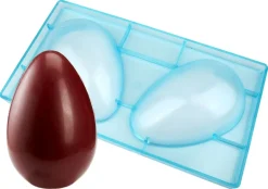 Moule chocolat demi-oeuf lisse 2 empreintes 17 x 11 cm