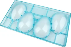 Moule chocolat demi-oeuf lisse 4 empreintes 13 x 8,7 cm