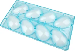 Moule chocolat demi-oeuf lisse 8 empreintes 10 x 6,7 cm