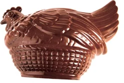 Moule chocolat double Grande poule dans son panier
