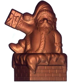 Moule chocolat double Père Noël dans la cheminée
