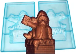 Moule chocolat double Père Noël dans la cheminée