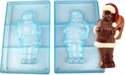 Moule chocolat double Père Noël portant sa hotte