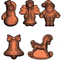 Moule chocolat 5 figurines de Noël