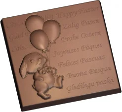 Moule chocolat Lapin et 3 ballons Joyeuses Pâques
