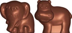 Moule chocolat éléphant et hippopotame