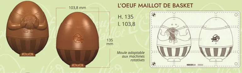 Moule chocolat Oeuf Maillot de basket L'Oeuf Maillot