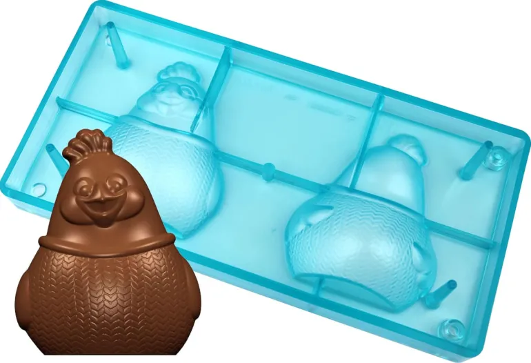 Moule chocolat poule en tricot