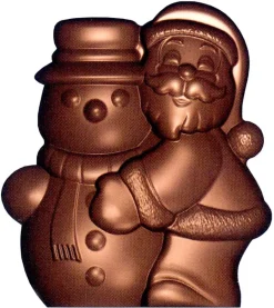 Moule chocolat Père Noël avec bonhomme de neige
