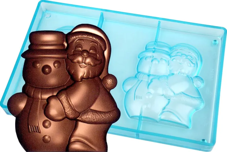 Moule chocolat Père Noël avec bonhomme de neige