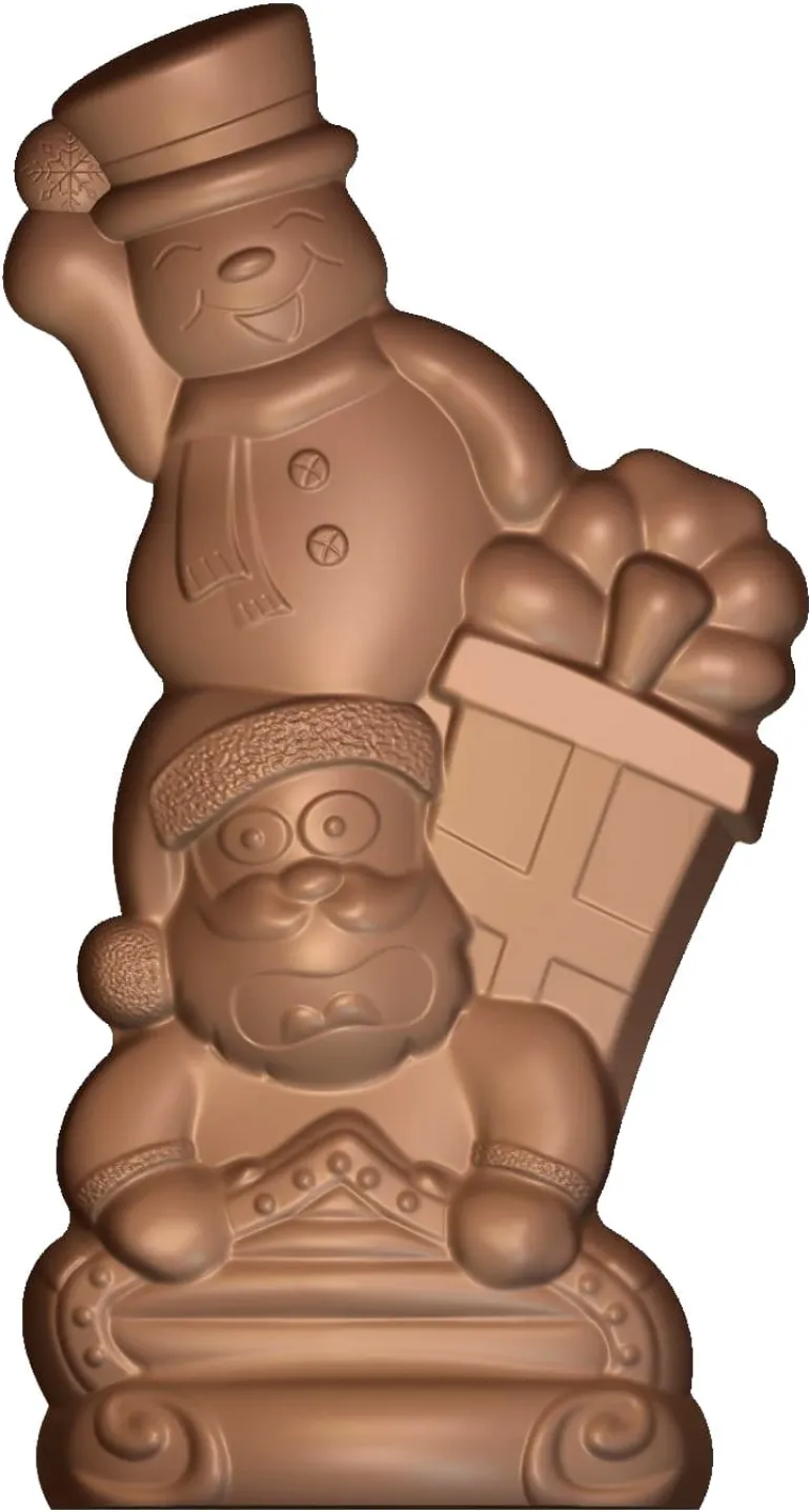 Moule chocolat Père Noël et le bonhomme de neige