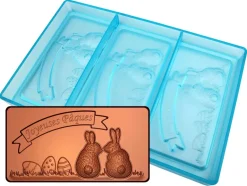 Moule chocolat Tablette Joyeuses Pâques 3 tablettes