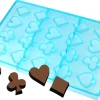 Moule chocolat Trèfle, carreau, pique, coeur
