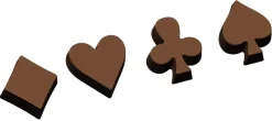 Moule chocolat Trèfle, carreau, pique, coeur