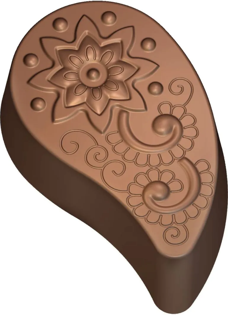 Moule chocolat Virgule décor fleur