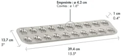 Moule à madeleines en fer blanc 20 empreintes 39 x 12 cm Gobel