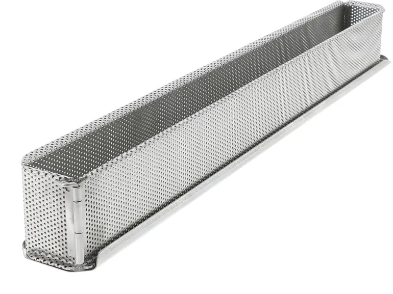 Moule à mini pâté croûte "tout inox" perforé démontable 30 x 4 x ht 6 cm Mallard Ferrière