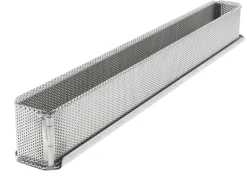 Moule à mini pâté croûte "tout inox" perforé démontable 50 x 4 x ht 6 cm Mallard Ferrière