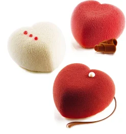 Moule silicone Amorini 8 coeurs bombés 30 x 17,5 cm Silikomart