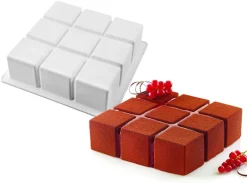 Moule silicone carré Cubik 17,2 x 17,2 cm Silikomart