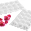 Moule silicone Cupido 15 coeurs bombés 30 x 17,5 cm Silikomart