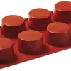 Moule silicone 8 cylindres Ø 6 cm 30 x 17 cm Pavoni