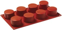 Moule silicone 8 cylindres Ø 6 cm 30 x 17 cm Pavoni