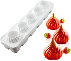 Moule silicone 3D Russian 5 sphères torsadées 40 x 10 cm Silikomart