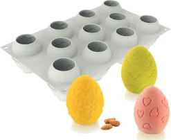 Moule silicone Egg 11 oeufs décorés 30 x 17,5 cm Silikomart