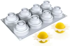 Moule silicone 8 fleurs Daisy 30 x 17,5 cm Silikomart