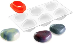 Moule silicone 6 galets zen 30 x 17,5 cm Silikomart