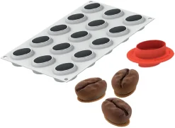 Moule silicone 15 grains de café 30 x 17,5 cm Silikomart