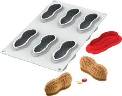 Moule silicone 6 grandes cacahuètes 30 x 17,5 cm Silikomart