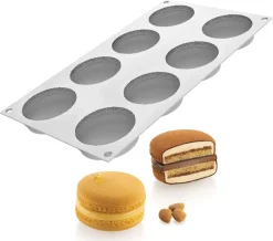 Moule silicone 8 macarons 30 x 17,5 cm Silikomart