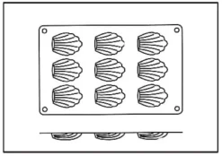 Moule silicone 9 madeleines 30 x 17,5 cm Silikomart