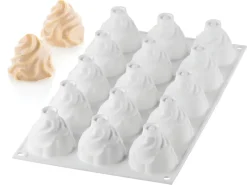 Moule silicone 15 mini rosaces chantilly Ø 4,7 cm Silikomart