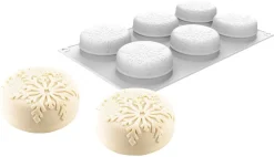 Moule silicone Nève 6 mini décors flocon 30 x 17,5 cm Silikomart